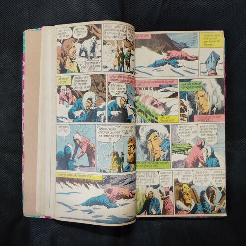 (INDRAJAL COMICS) (SINGLE BINDING- 9 IN 1) (LANGUAGE- HINDI), 1.>MAUT KE CHEHARE (PART-1), 2.>MAUT KE CHEHARE (PART-2), 3.>MAUT KE CHEHARE (PART-3), 4.>BARPHAANEE DUNIYA, 5.>DAANAV BAALDUR, 6.>ANAJAANE NAKSHATRON PAR, 7.>DAITYON KE LADAEE, 8.>MARUSTHAL KA DASYUDAL, 9.>BAHADUR AUR THAGON KA GIROH.