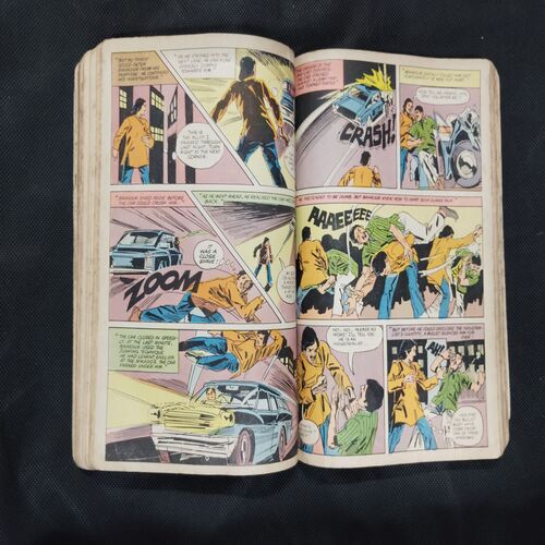 (INDRAJAL COMICS) (SINGLE BINDING- 15 IN 1) (LANGUAGE- ENGLISH), 1.>THE FLAMES OF VENGEANCE, 2.>THE FORSAKEN CAVE, 3.>......................., 4.>THE PHANTOM WEDS, 5.>KARNA, 6.>THE GOLDEN TOWER, 7.>THE MYSTERY OF THE HEADLESS GHOST, 8.>THE KUNG-FU KINGS, 9.>THE DOOMED PLANET, 10.>THE CRIME BUSTER'S, 11.>THE CURSE OF GOLD, 12.>GALACTIC TREASURE HUNT, 13.>THE MONSTER BOYS, 14.>THE DEVILS DOMAIN, 15.>THE STING OF VENOM