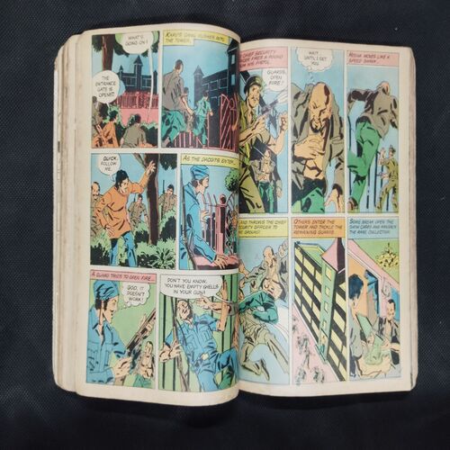 (INDRAJAL COMICS) (SINGLE BINDING- 15 IN 1) (LANGUAGE- ENGLISH), 1.>THE FLAMES OF VENGEANCE, 2.>THE FORSAKEN CAVE, 3.>......................., 4.>THE PHANTOM WEDS, 5.>KARNA, 6.>THE GOLDEN TOWER, 7.>THE MYSTERY OF THE HEADLESS GHOST, 8.>THE KUNG-FU KINGS, 9.>THE DOOMED PLANET, 10.>THE CRIME BUSTER'S, 11.>THE CURSE OF GOLD, 12.>GALACTIC TREASURE HUNT, 13.>THE MONSTER BOYS, 14.>THE DEVILS DOMAIN, 15.>THE STING OF VENOM