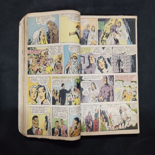 (INDRAJAL COMICS) (SINGLE BINDING- 15 IN 1) (LANGUAGE- ENGLISH), 1.>THE FLAMES OF VENGEANCE, 2.>THE FORSAKEN CAVE, 3.>......................., 4.>THE PHANTOM WEDS, 5.>KARNA, 6.>THE GOLDEN TOWER, 7.>THE MYSTERY OF THE HEADLESS GHOST, 8.>THE KUNG-FU KINGS, 9.>THE DOOMED PLANET, 10.>THE CRIME BUSTER'S, 11.>THE CURSE OF GOLD, 12.>GALACTIC TREASURE HUNT, 13.>THE MONSTER BOYS, 14.>THE DEVILS DOMAIN, 15.>THE STING OF VENOM