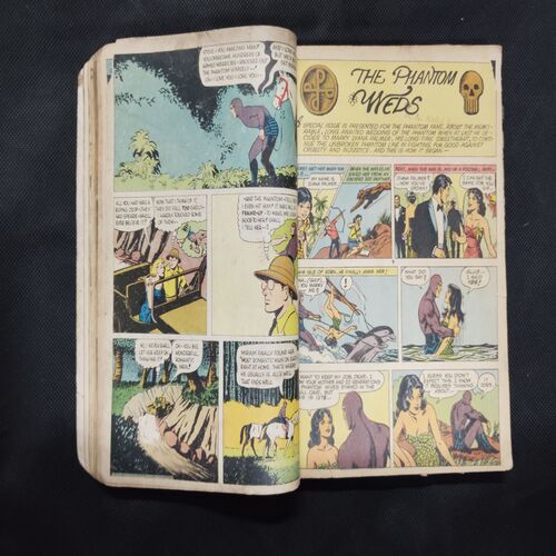 (INDRAJAL COMICS) (SINGLE BINDING- 15 IN 1) (LANGUAGE- ENGLISH), 1.>THE FLAMES OF VENGEANCE, 2.>THE FORSAKEN CAVE, 3.>......................., 4.>THE PHANTOM WEDS, 5.>KARNA, 6.>THE GOLDEN TOWER, 7.>THE MYSTERY OF THE HEADLESS GHOST, 8.>THE KUNG-FU KINGS, 9.>THE DOOMED PLANET, 10.>THE CRIME BUSTER'S, 11.>THE CURSE OF GOLD, 12.>GALACTIC TREASURE HUNT, 13.>THE MONSTER BOYS, 14.>THE DEVILS DOMAIN, 15.>THE STING OF VENOM