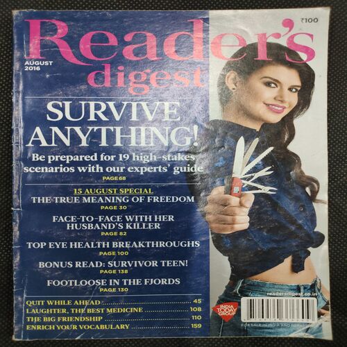 Reader’s Digest . Edition :- ( Aug - 2016 ) .