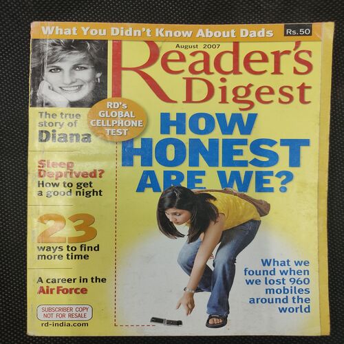 Reader’s Digest . Edition :- ( Aug - 2007 ) .
