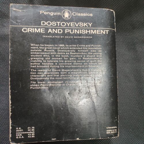 Dostoyevsky Crime And Punishment .