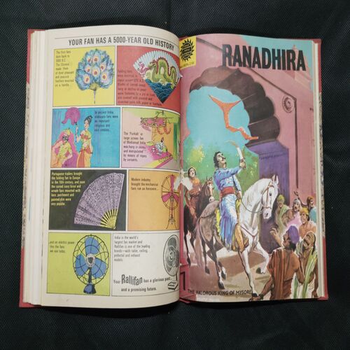 AMAR CHITRA KATHA (SINGLE BINDING 8 in 1), 1.>HEMU, 2.>VEER DHAVAL, 3.>ANCESTORS OF RAMA, 4.>BALADITYA AND YASHODHARMA, 5.>BIRBAL THE WISE, 6.>RANADHIRA, 7.>VEER HAMMIR, 8.>THUGSEN.