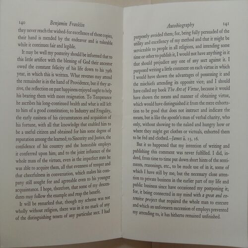 An Autobiography Of Benjamin Franklin