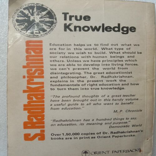 True Knowledge (By S.Radhakrishnan)