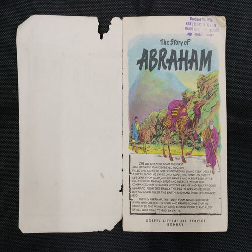 THE STORY OF ABRAHAM (FRONT COVER UPPER SIDE LITTLE CUT)