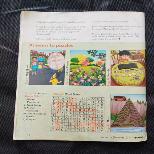 Champak ( February 2nd 2019 ) Few pages damaged and missing cover damage also .