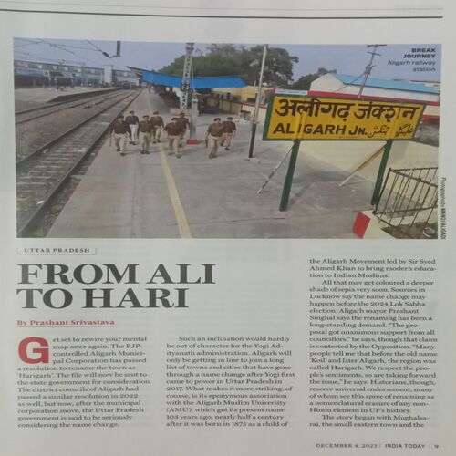India Today. Edition:- (December 04 , 2023).
