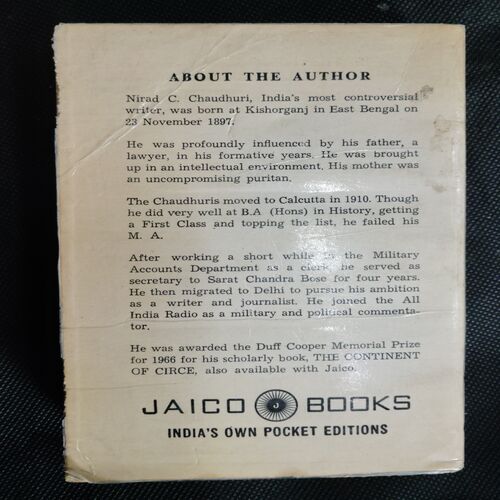 The Autobiography Of An Unknown Indian ( Nirad C.Chaudhuri )