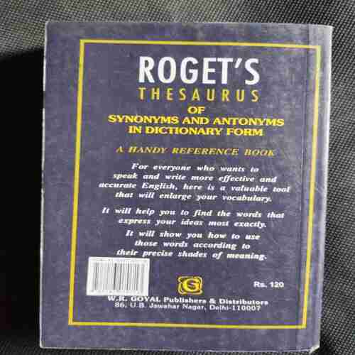 Roget,s Thesaurus of Synonyms And Antonyms In Dictionary  From