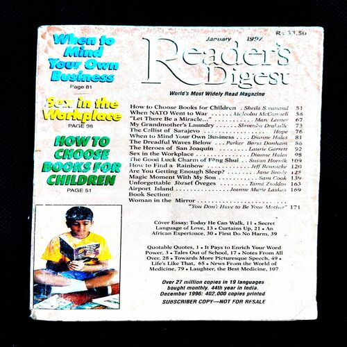 Reader's Digest ( January 1997 ) Coverless .
