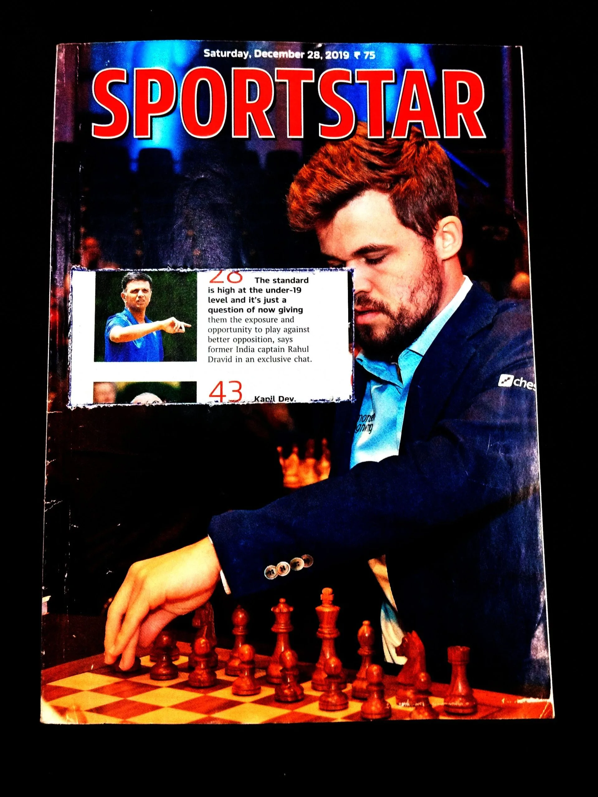 Sportstar ( 28 December 2019 ) Front cover little cut out Poster missing .