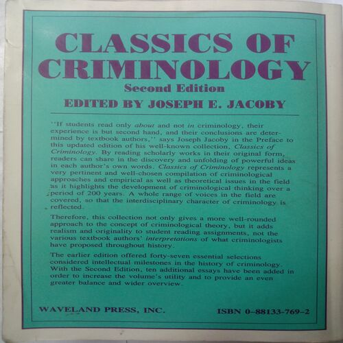 Classics Of Criminology (Second Edition)