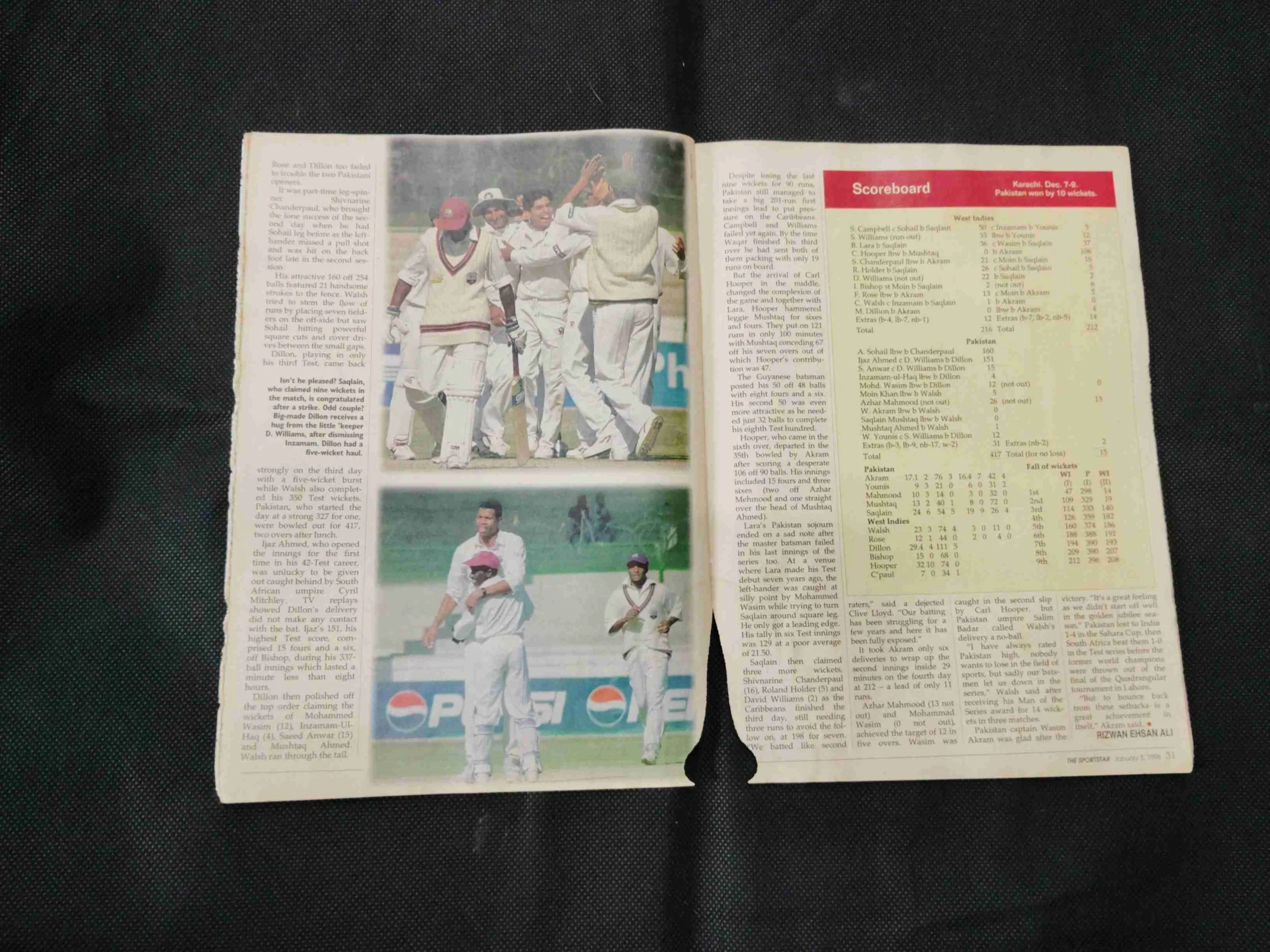 Sportstar ( Jan - 3rd - 1998 ) There are termites on the edges of the book but the story is not damaged.