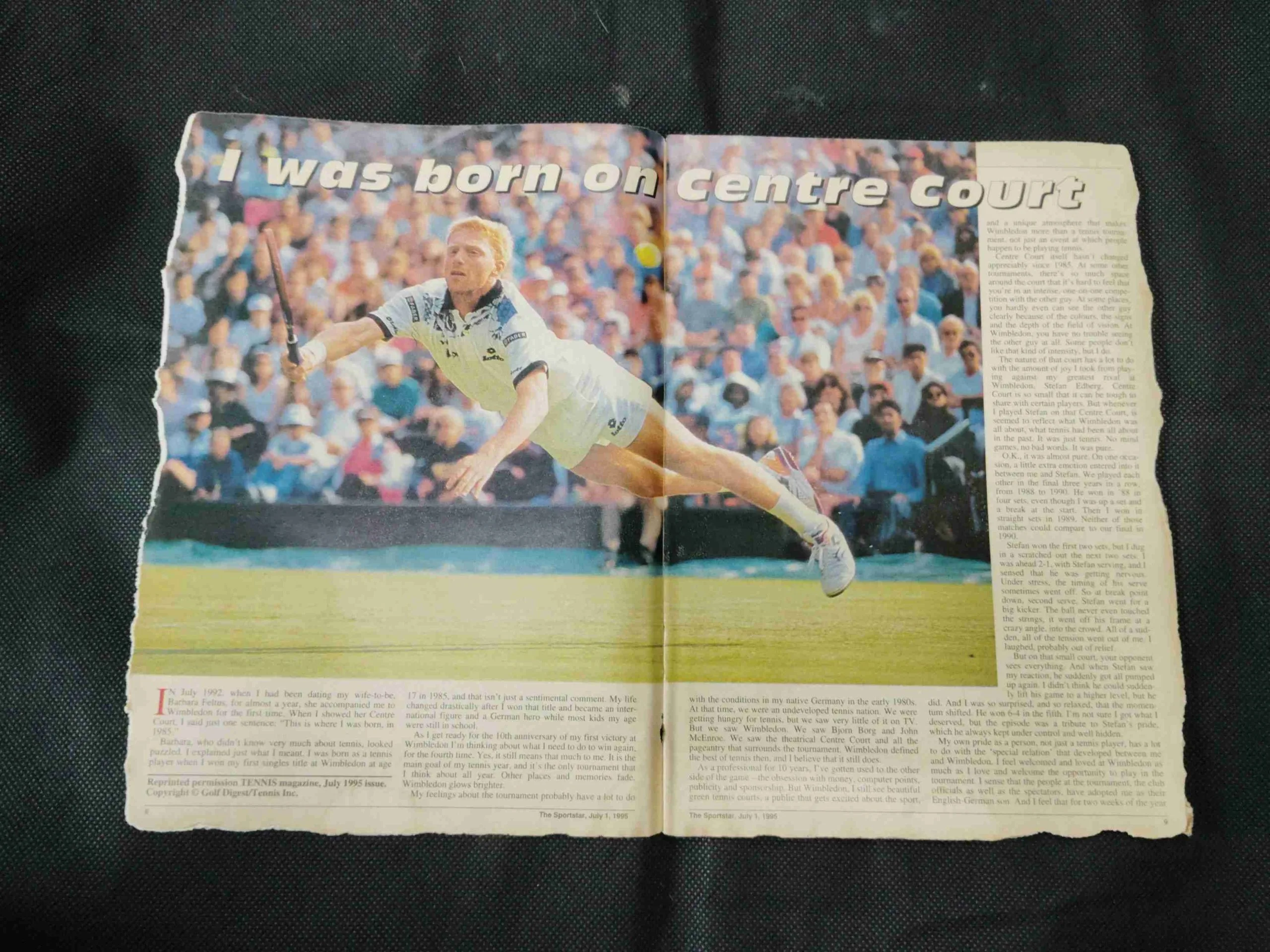 Sportstar ( July 1st 1995 ) There are termites on the edges of the book but the story is not damaged.