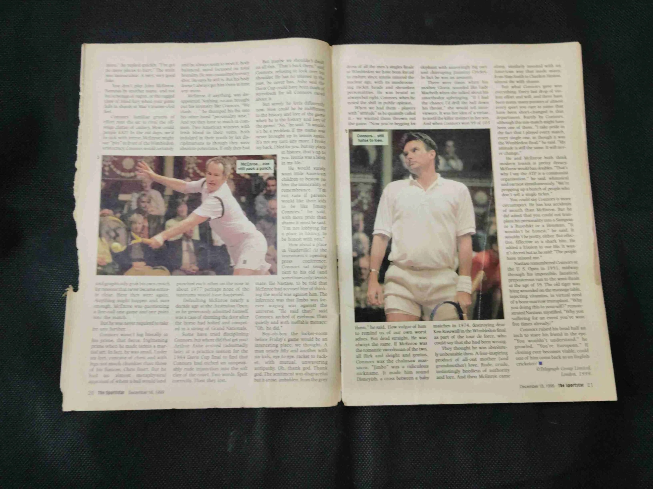 Sportstar ( December 18th 1999 ) There are termites on the edges of the book but the story is not damaged.
