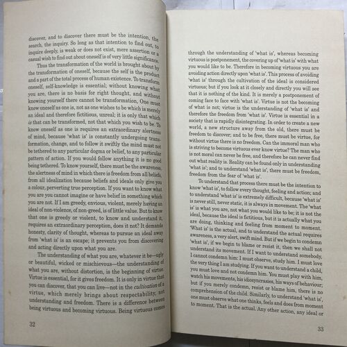 The First And Last Freedom ( By J.Krishnamurti )