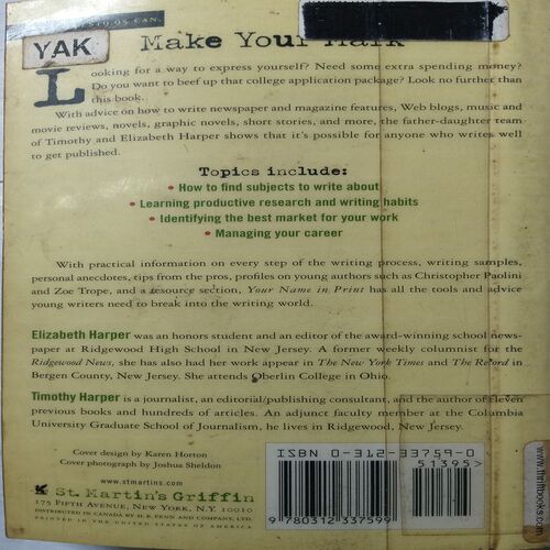 Your Name In  Print ( By Elizabeth Harper And Timothy Harper )