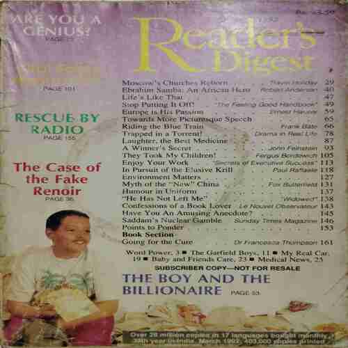 Reader's Digest (April 1992) ( Page no. 89 to 92 missing )