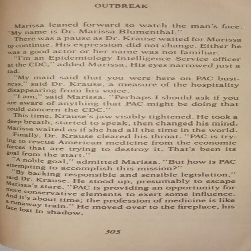 Outbreak. (By Robin Cook).