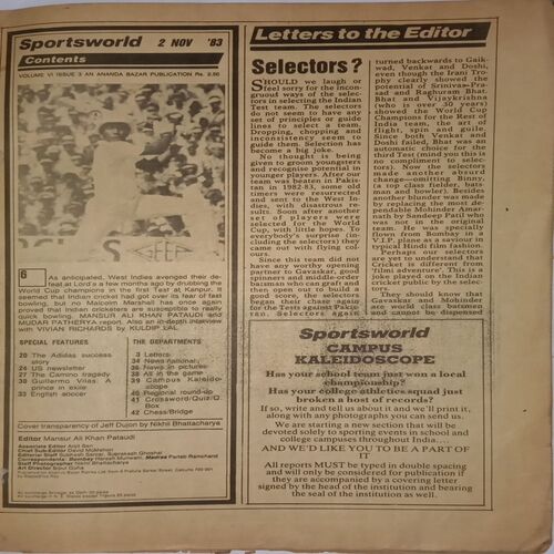Sportsworld. Edition:- (2 November 1983).