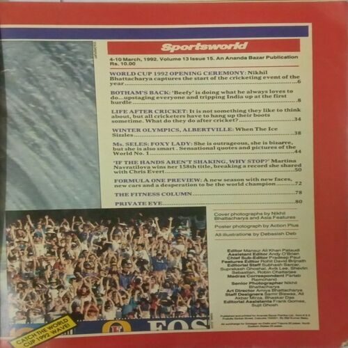 Sportsworld. Edition:- (4 - 10 March , 1992).