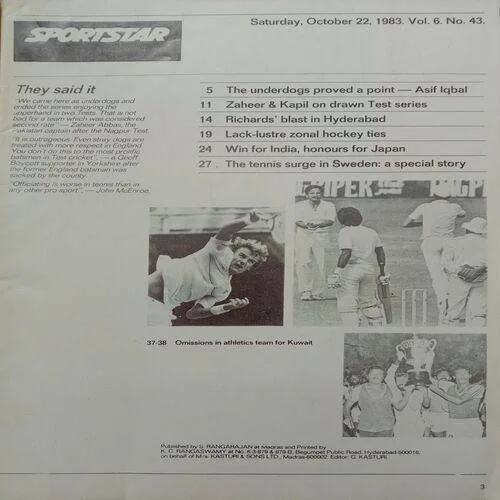 Sportstar (October 22, 1983)