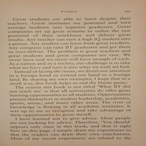 What I did not learn at IIT. (By Rajeev Agarwal).