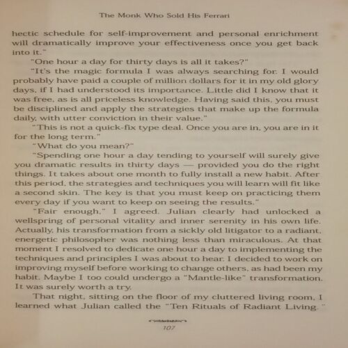 The Monk Who Sold His Ferrari. (By Robin Sharma)