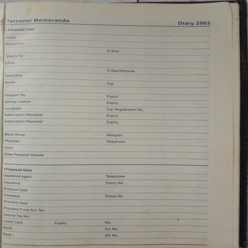 Executive Diary 2003