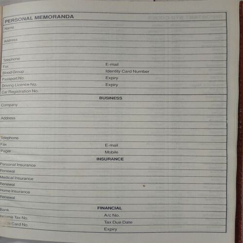 Executive Diary 2001