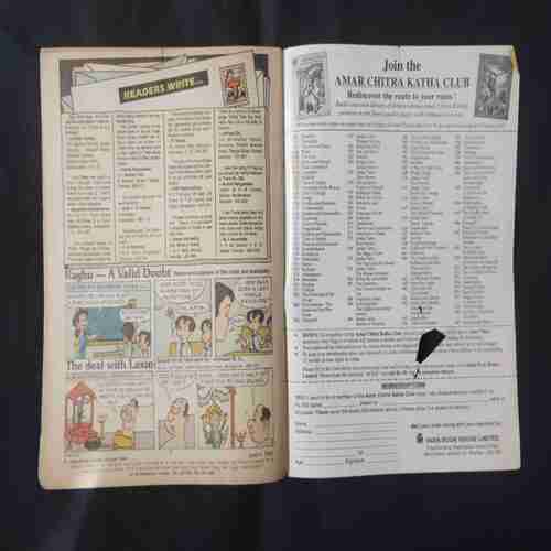 TINKLE (NO- 415) (PAGE NO-15 OR 29 BIG CUT AND BACK COVER LITTLE CUT ON MIDDLE)
