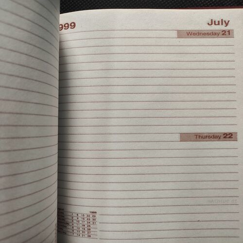 Executive Diary . Year :- ( 1999 ) .