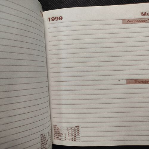 Executive Diary . Year :- ( 1999 ) .