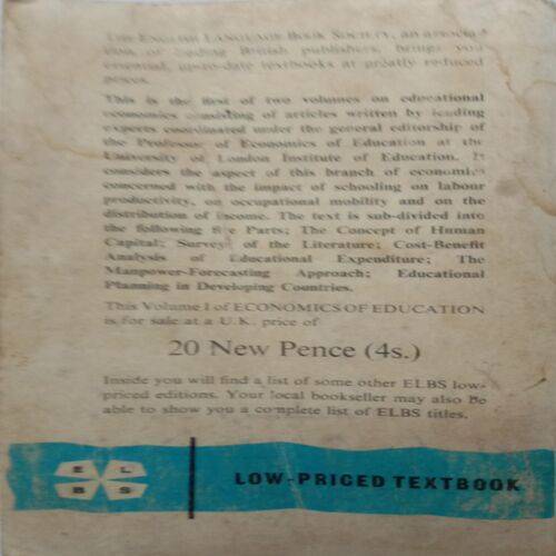 Economics Of Education (Volume 1)