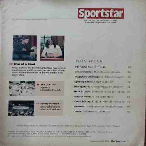 Sports Star  (September 23 , 2000)