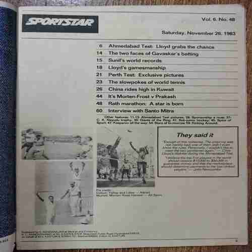 Sportstar (Saturday,November 26 , 1983)