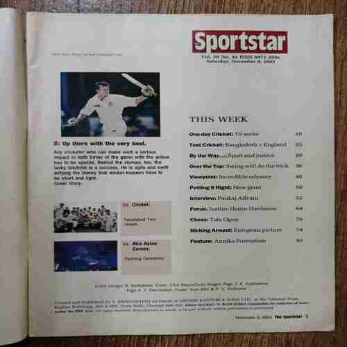 Sportstar (Saturday,November 8 , 2003)