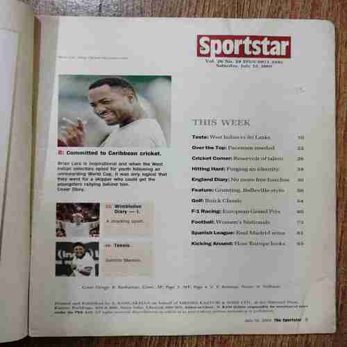 Sportstar (Saturday, July 12 , 2003)
