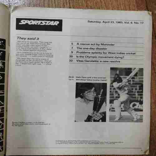 Sportstar (Saturday,April 23 ,1983)