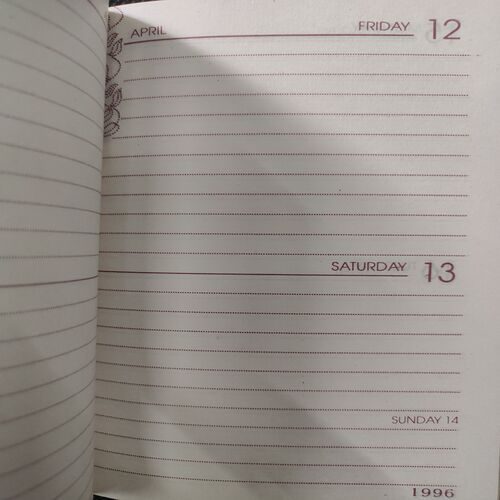 Old Pocket Diary . Year :- ( 1996 ) .