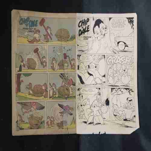 WALT DISNEY'S CHIP `N' DALE (FRONT COVER DOWN SIDE BIG CUT OR LAST PAGE BIG DAMAGE OR STORY IMPACT)