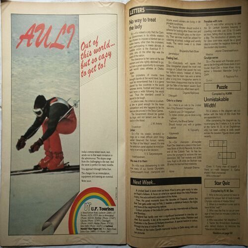Sport Star ( Saturday, January 24, 1987 ) ( Page No. 59 To 60 Missing )