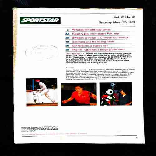 Sportstar ( 25 March 1989 ) coverless .