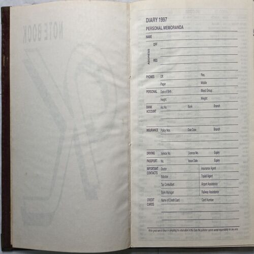 Kathuria Notebook ( Diary 1997 )