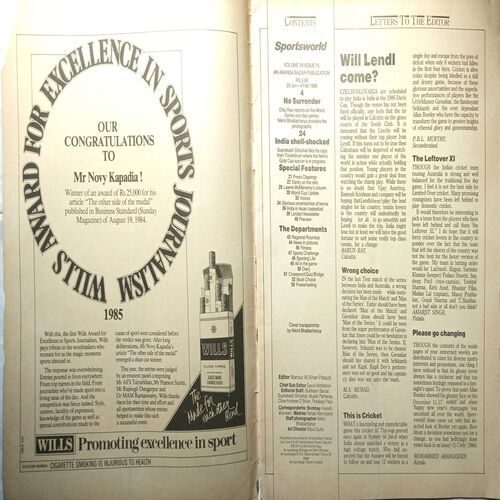 Sports World ( 29 January - 4 February 1986  )