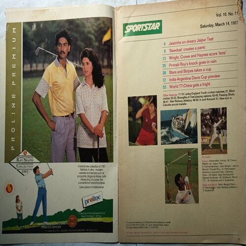 Sport Star ( Saturday, March 14, 1987 ) ( Upper Right Side Little Cut In Magazine )