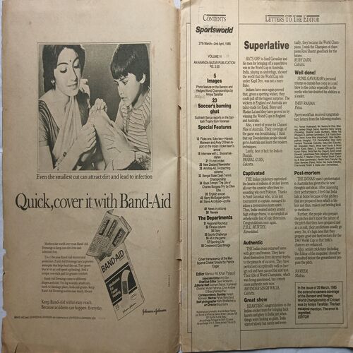 Sports World ( 27 March - 2 April 1985 )